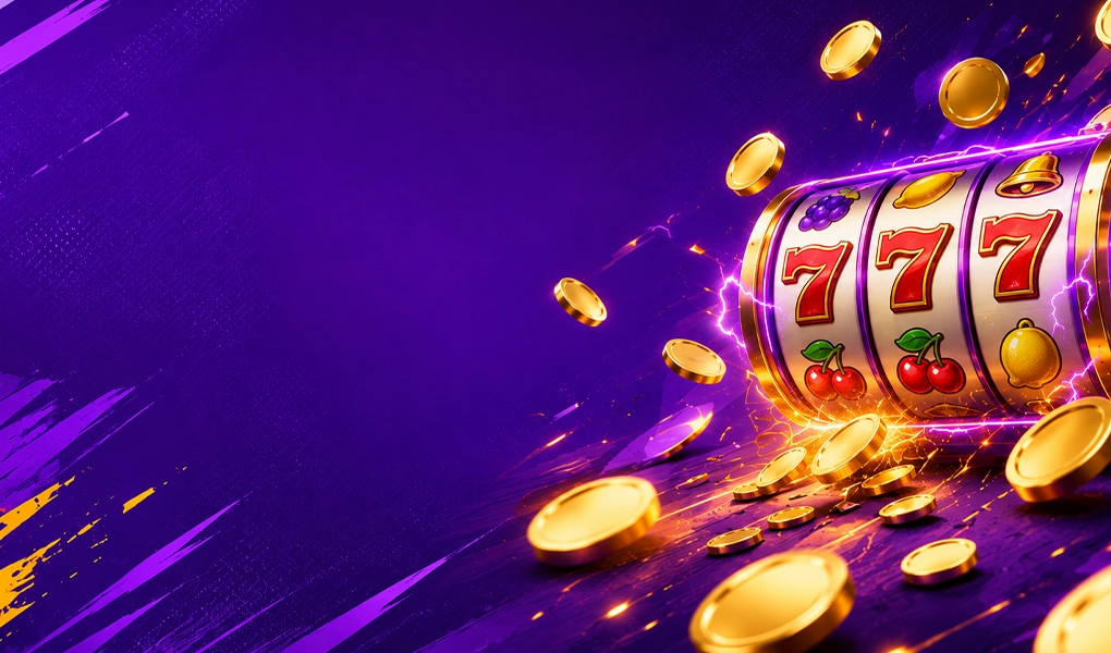 Just4win avis fiable sur le casino et le jeu d'argent : machine à sous 777 entourée de pièces dorées